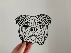 Geometric English British Bulldog Pet Dog Wall Art Decor Hanging Decoration