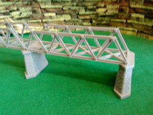 Lattice Girder Railway Bridge N Gauge with 3 Stonework Support Piers