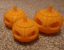 Load image into Gallery viewer, Halloween Pumpkins With Tealights x3 Small Medium Large 3d Print Jack O Lantern
