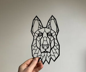 Geometric German Shepherd Alsatian Dog Animal Wall Art Decor Hanging Decoration