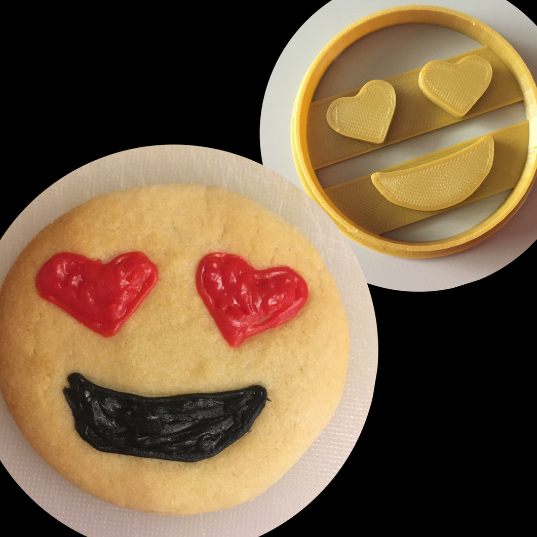 Heart Eyes Love Emoji 3D Printed Cookie Cutter Stamp Baking Biscuit Shape Tool