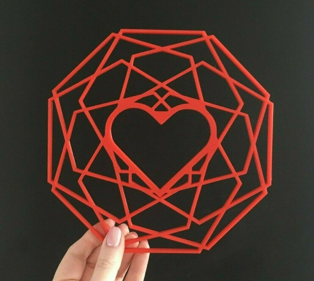 Geometric Heart Wall Art Decor Hanging Decoration Origami Style