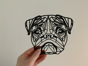 Geometric Pug Dog Pet Animal Wall Art Decor Hanging Decoration Origami