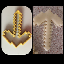 Load image into Gallery viewer, Pickaxe 3D Printed Cookie Cutter Stamp Baking Biscuit Shape Tool Minecraft Style
