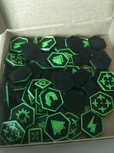 Warhammer 40K Kill Team Tokens Tactic Tokens x80 Black & Green