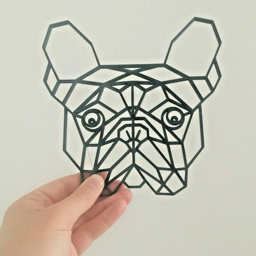 geometric polygonal french bulldog