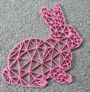 Geometric Rabbit Bunny Wall Art Hanging Decoration Origami Pick Your Colour