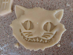 Cheshire Cat Smiling 3D Printed Cookie Cutter Stamp Baking Biscuit Shape Tool