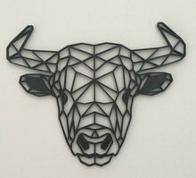 Load image into Gallery viewer, Geometric Bull Cow Wall Art Hanging Decoration Origami Style Pick Your Colour
