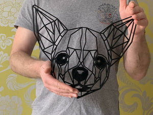 Geometric Chihuahua Dog Pet Animal Wall Art Decor 300 X 290mm