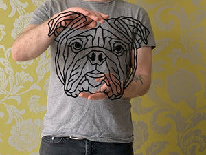 Geometric English Bulldog British Bulldog Animal Wall Art Decor 300 X 250mm