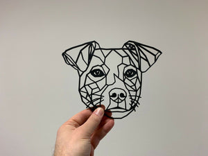 Geometric Jack Russell Dog Pet Animal Wall Art Decor Hanging Decoration
