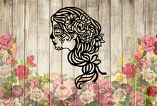 Load image into Gallery viewer, Sugar Skull Day of the Dead Woman Floral Wall Art Decor Hanging Decoration

