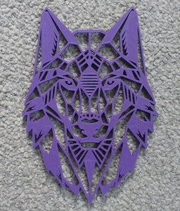Geometric Wolf Head Wall Art Hanging Decoration Origami Style Pick Your Colour