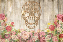 Load image into Gallery viewer, Floral Sugar Skull Wall Art Decor Hanging Decoration Day of the Dead Halloween
