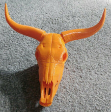 Load image into Gallery viewer, Bull Cow Skull with Horns Model Moving Jaw Bones 3d Printed Pick Your Colour
