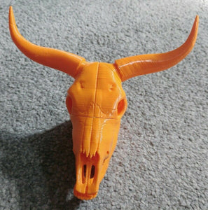 Bull Cow Skull with Horns Model Moving Jaw Bones 3d Printed Pick Your Colour