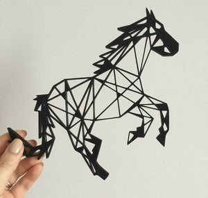 Geometric Horse Galloping Wall Art Hanging Decoration Origami Pick Your Colour