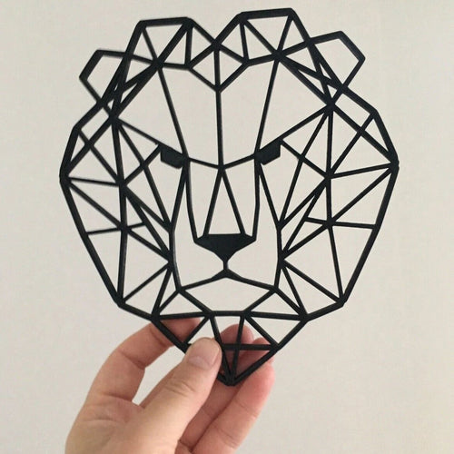 geometric lion head