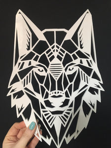 Geometric Wolf Head Large Wall Art Hanging Decoration Pick Your Colour