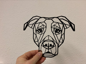 Geometric Staffordshire Bull Terrier Staffy Wall Art Decor Hanging Decoration