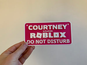 Roblox Style Personalised Name Sign Door Do Not Disturb Plaque Choice of Colours