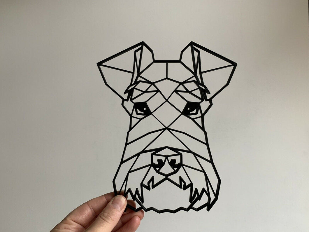 Geometric Schnauzer Dog Head Wall Art Decor Hanging Decoration
