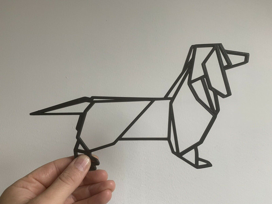Origami Geometric Dachshund Sausage Dog Wall Art Hanging Decoration