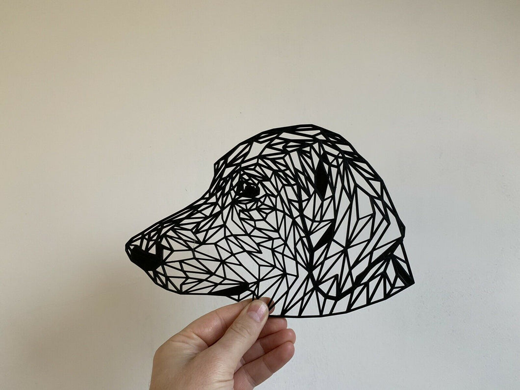 Geometric Dachshund Sausage Dog Head Pet Wall Art Decor Decoration