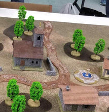 Load image into Gallery viewer, Church Model Wargaming 28mm Terrain Scenery 3d Printed Stone Texture Steeple

